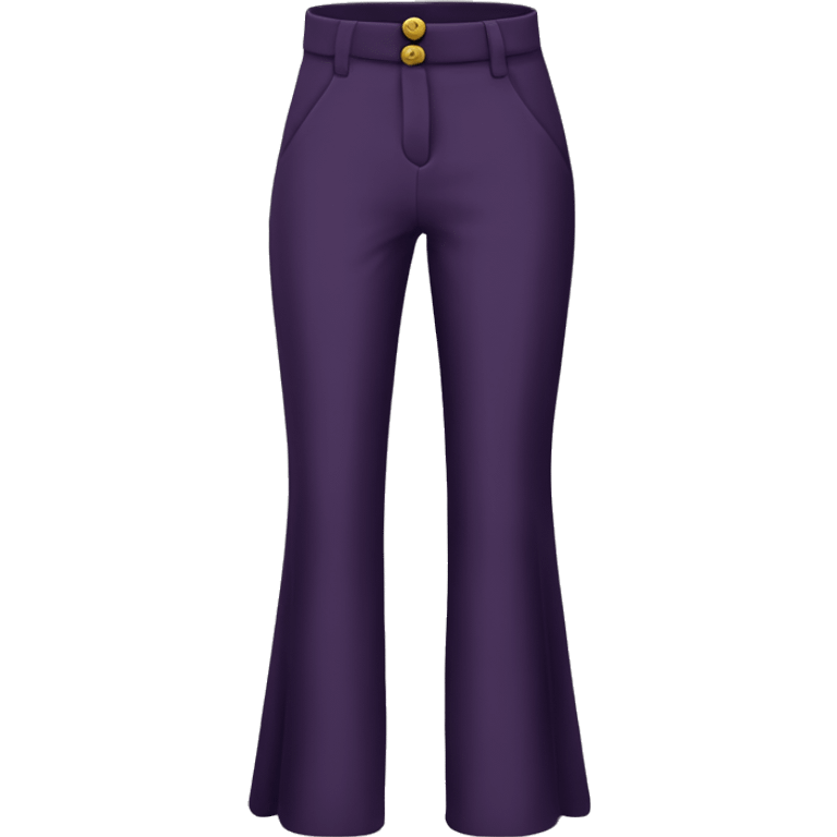 Realistic pair of dark purple high wasted long dress pants with button fasteners isolated.  emoji