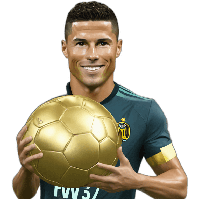 Ronaldo qui soulève ballon dor emoji