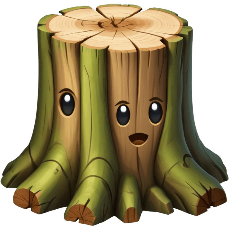 tree trunk block no face emoji