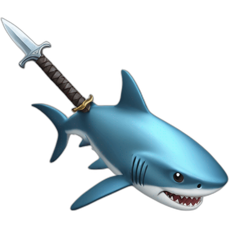 a shark with a medivial sword emoji