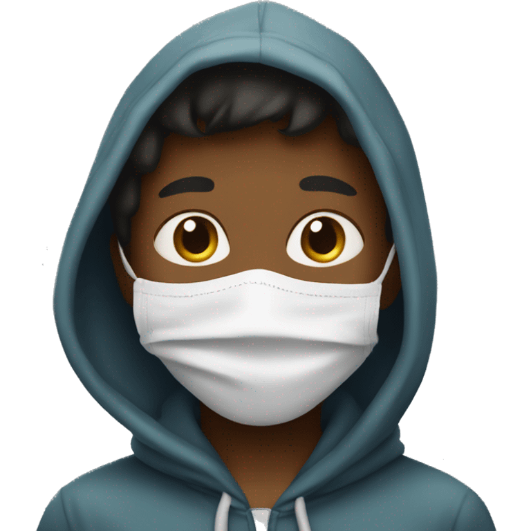 "young boy in hood wearing face mask" emoji