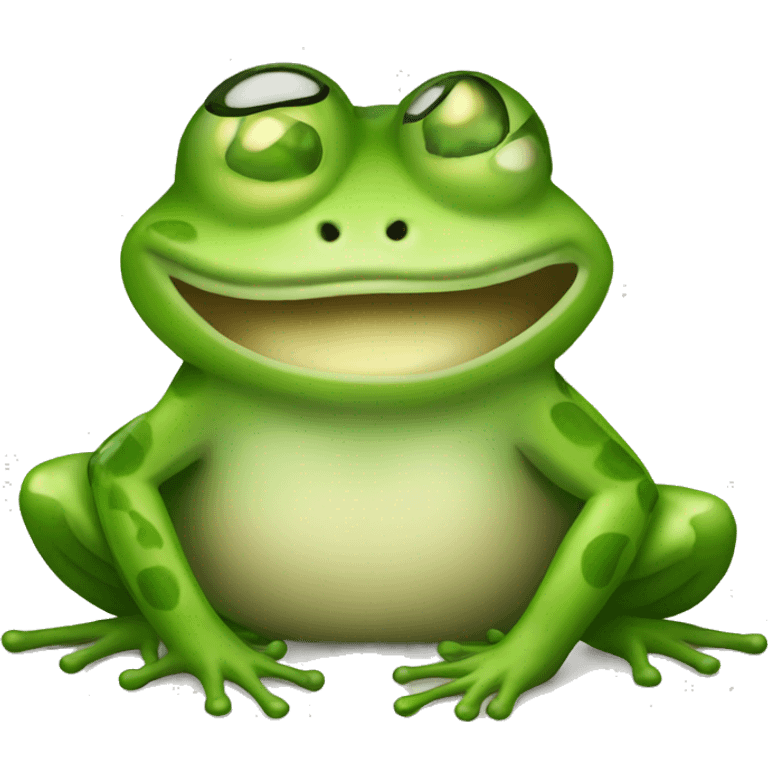 Frog with caterpillar emoji