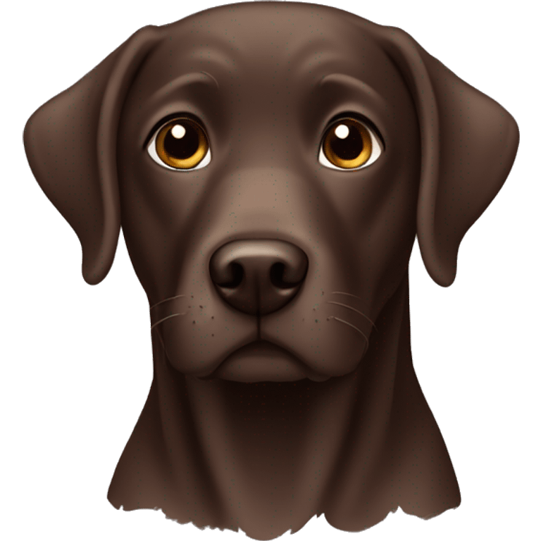 Chocolate Labrador with grey eyebrows emoji