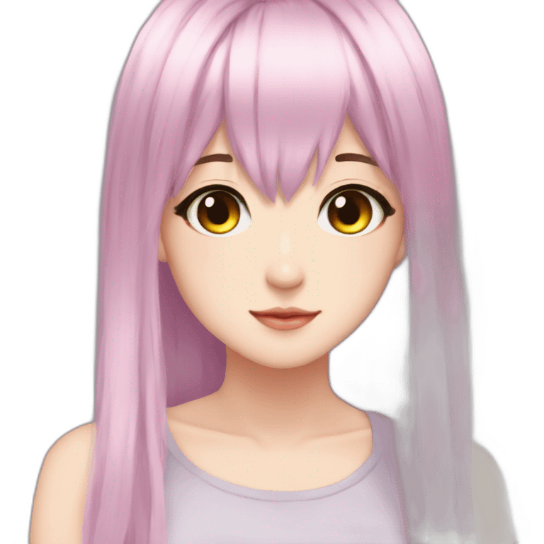 Anime egirl long hair makeup emoji