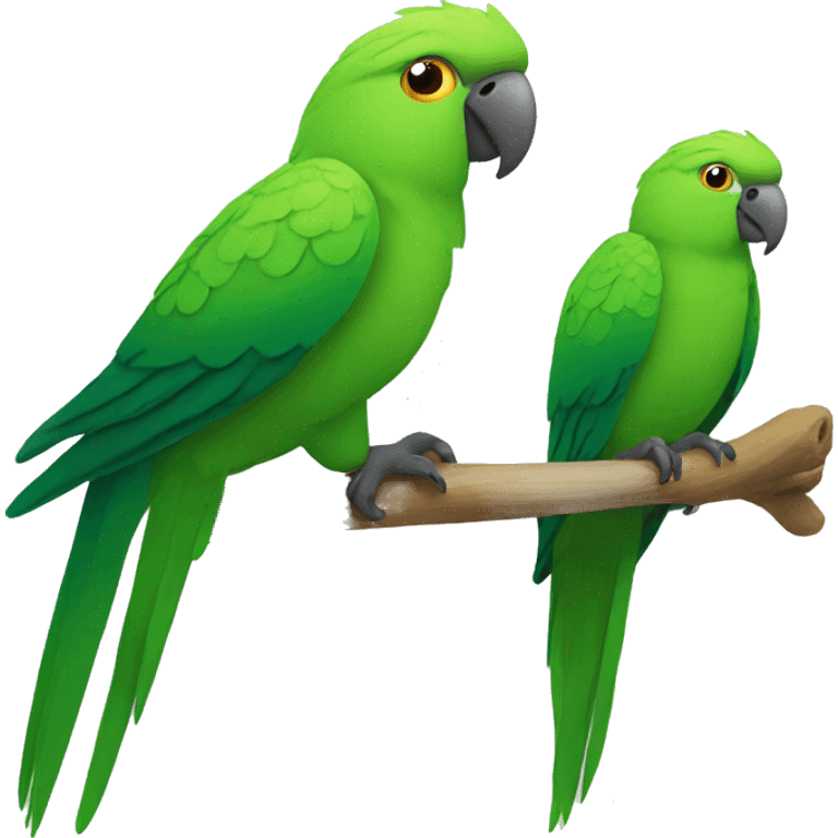 Green parrots emoji