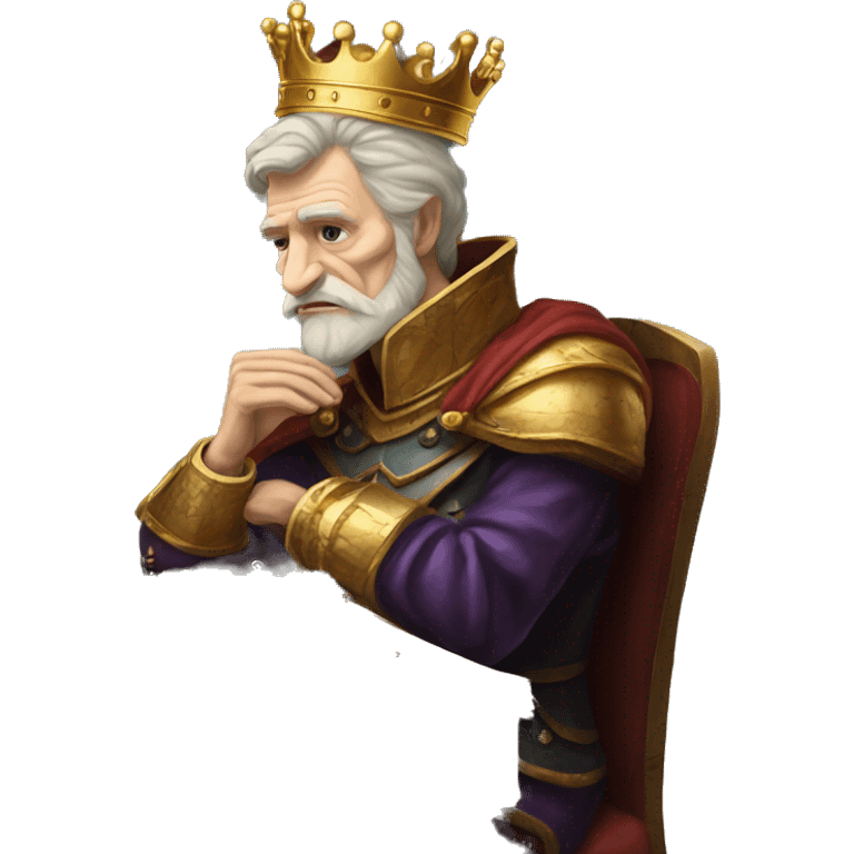 Vintage King Claudius hamlet old man big beard gold crown playing chess emoji