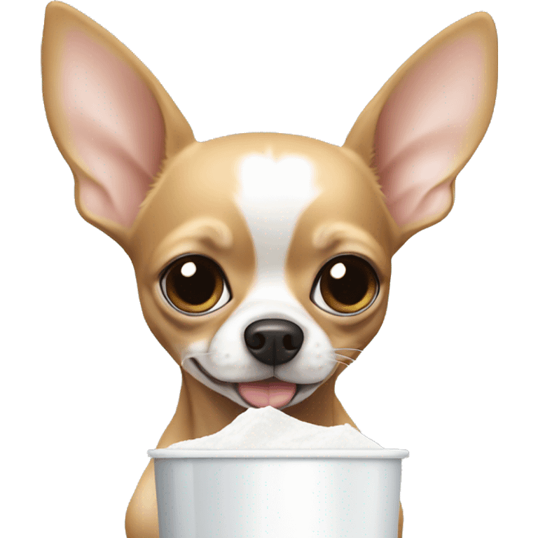 Chihuahua eating baby powder emoji