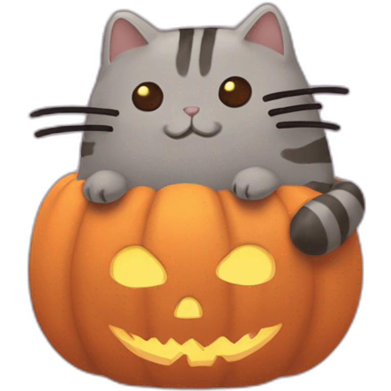 pusheen on halloween emoji