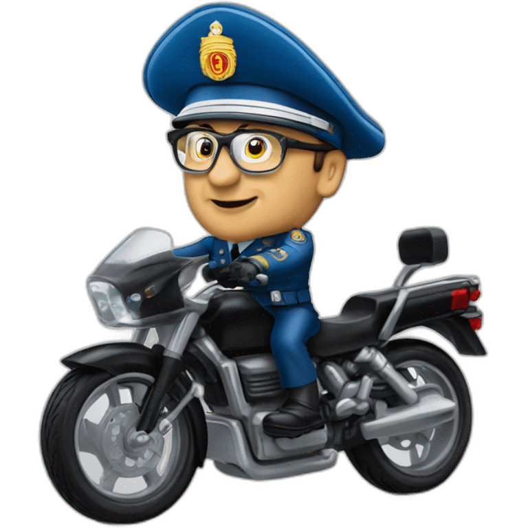 Francois hollande sur une moto gendarmerie emoji