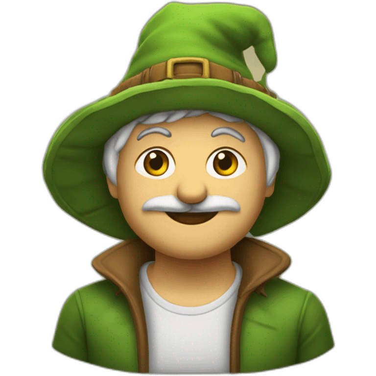 Duende del bosque con gorro emoji