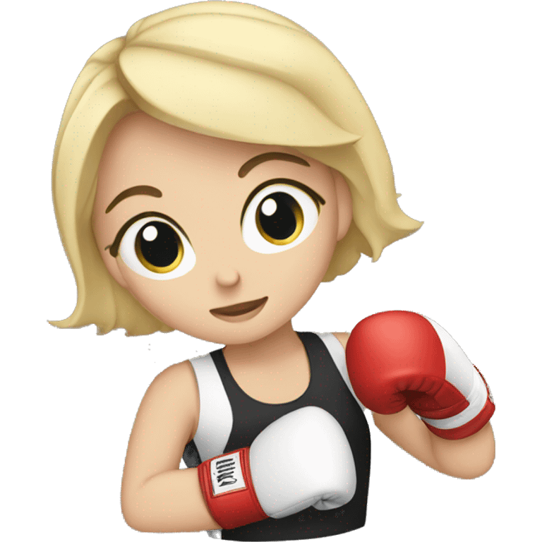 white girl boxing emoji