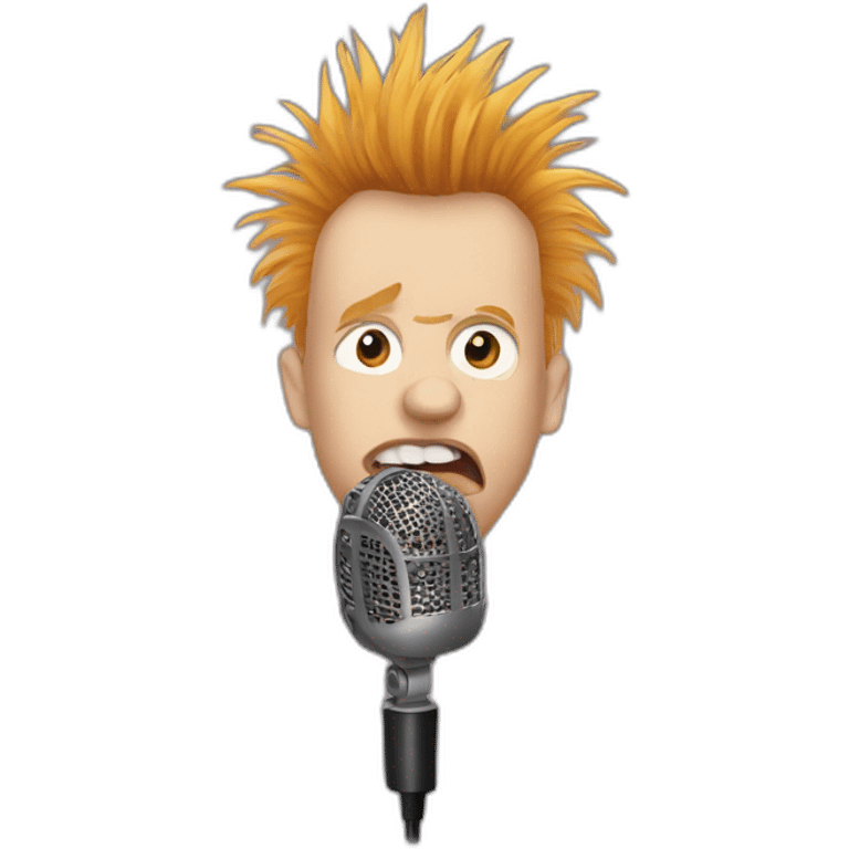 Johnny Rotten，microphone emoji