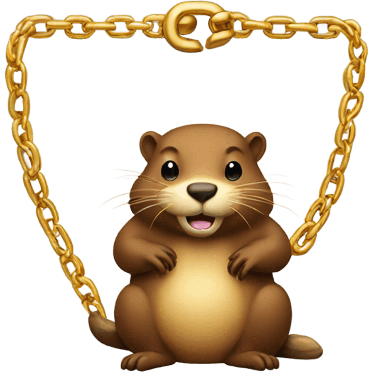 a beaver with a gold chain  emoji