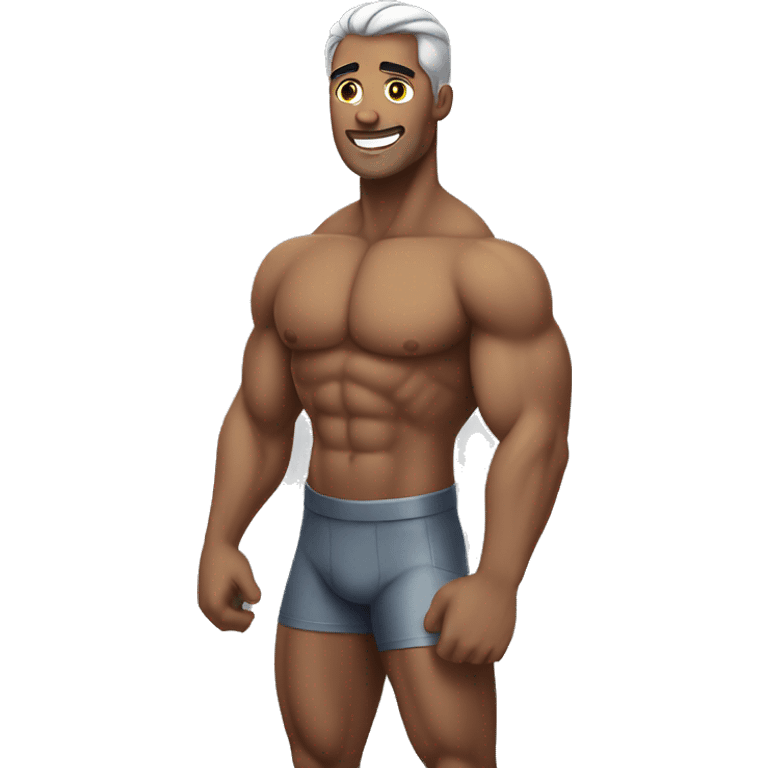 silver muscular man emoji