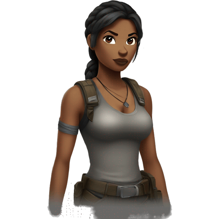 Lara Croft but black emoji