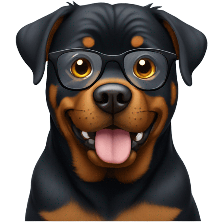 Rottweiler wearing glasses  emoji