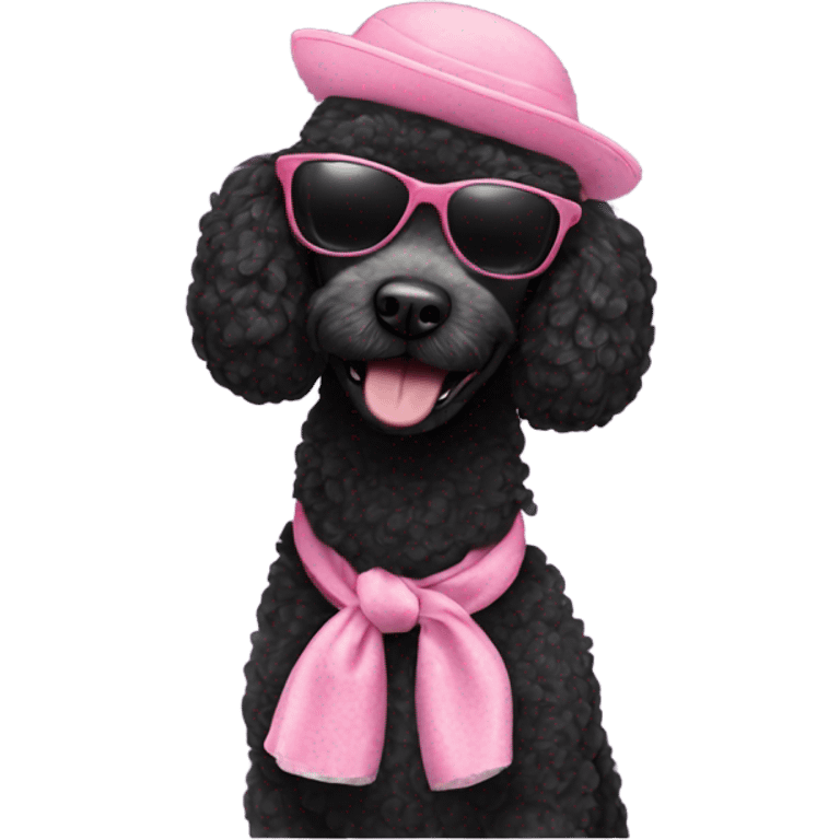 Black poodle wearing sunglasses emoji