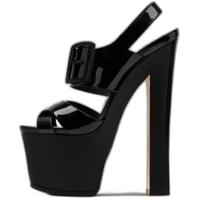 ysl black patent TRIBUTE PLATFORM SANDAL PATENT LEATHER emoji