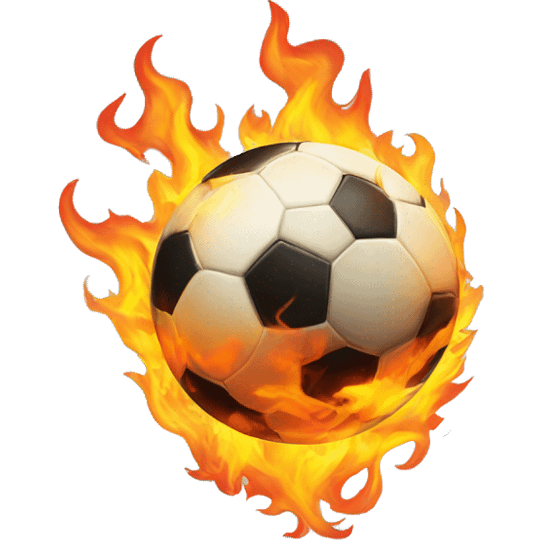 soccer ball in fire emoji