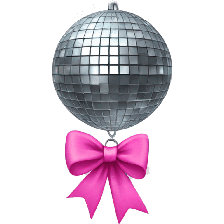 Disco ball with pink bow emoji