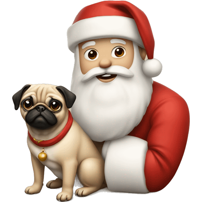 Santa and pug emoji