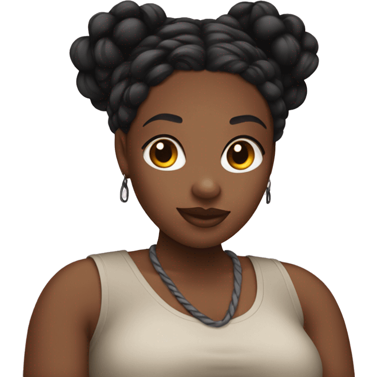 Plus size black woman with braids emoji