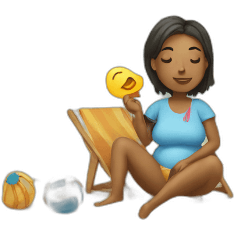 embarazada en playa emoji