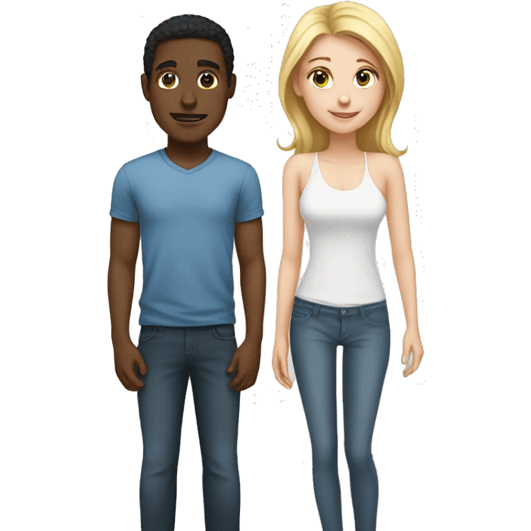 black guy and white girls emoji