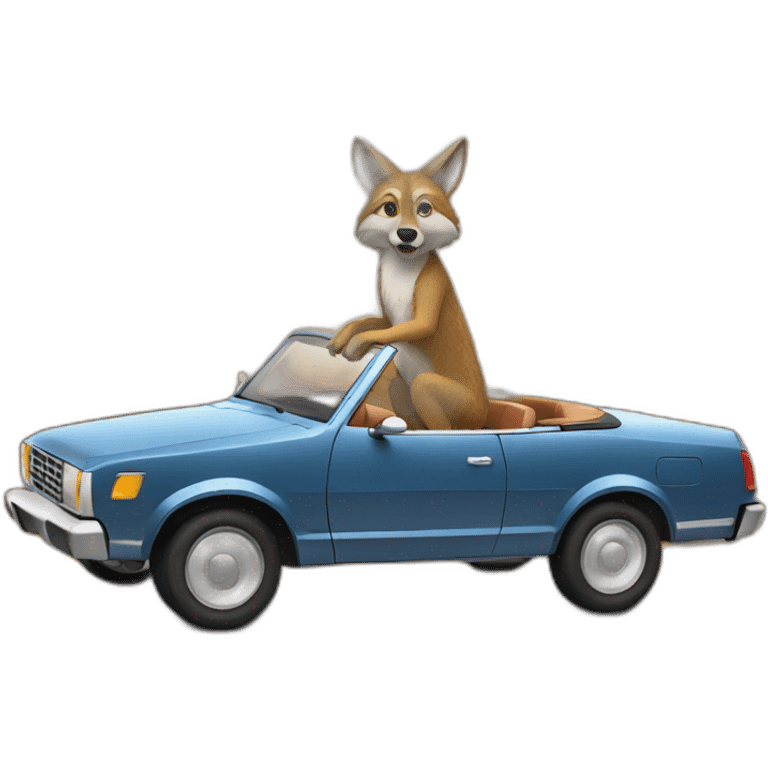 coyote driving a convertible emoji