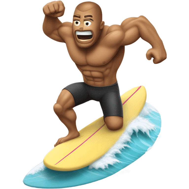 Muscle man riding a surfboard emoji