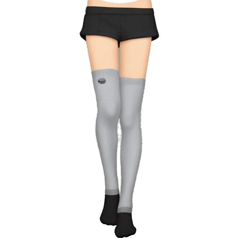 Just Plain Black over knee socks emoji