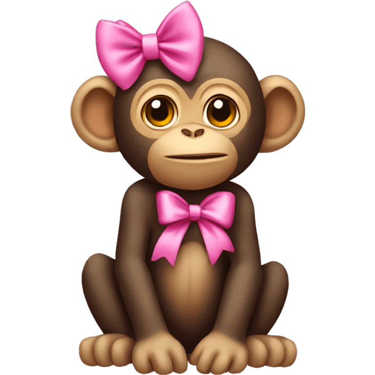 monkey with a pink bow emoji