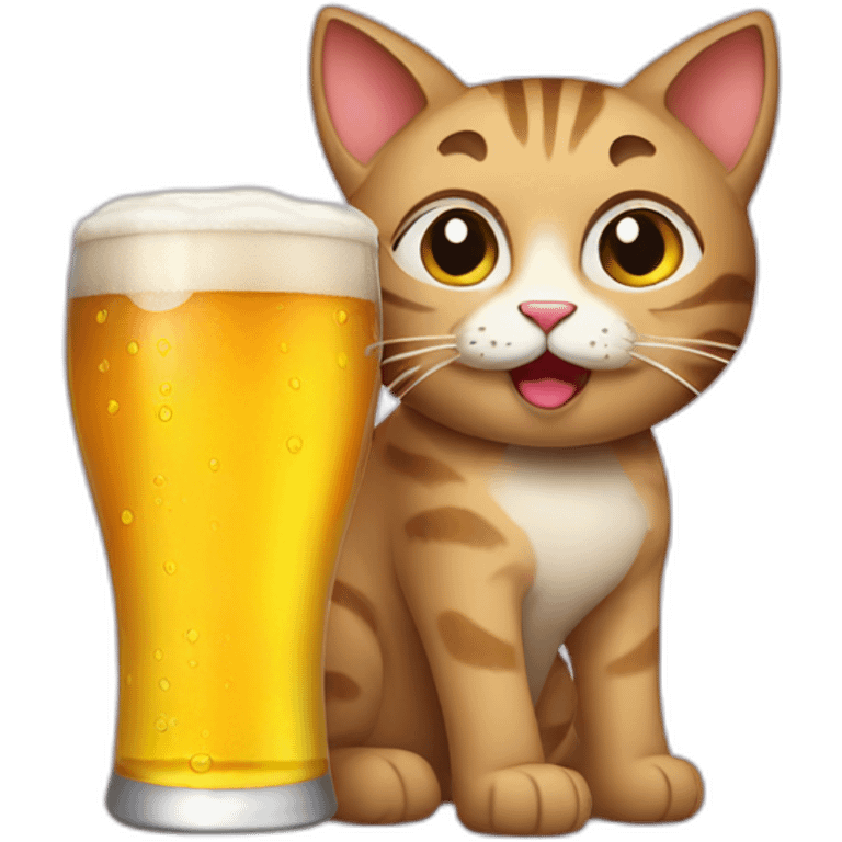 Cat drink beer emoji