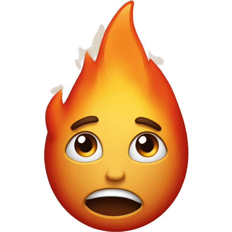 cute confused fire as an emoji emoji