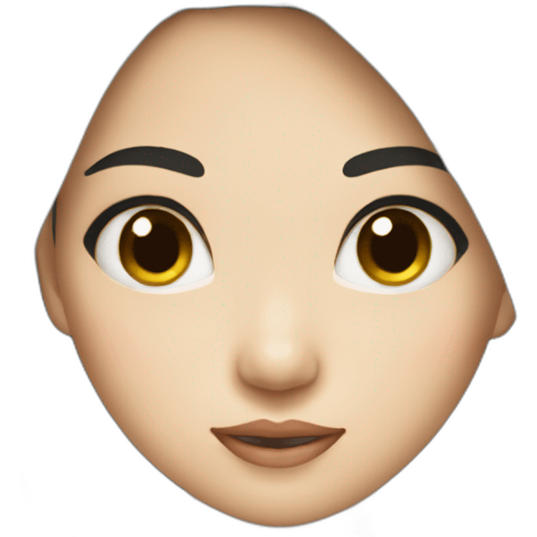 Asiatique girl with Black hair face emoji