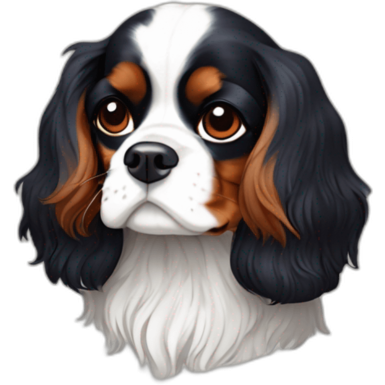 tricolor king charles cavalier spaniel emoji