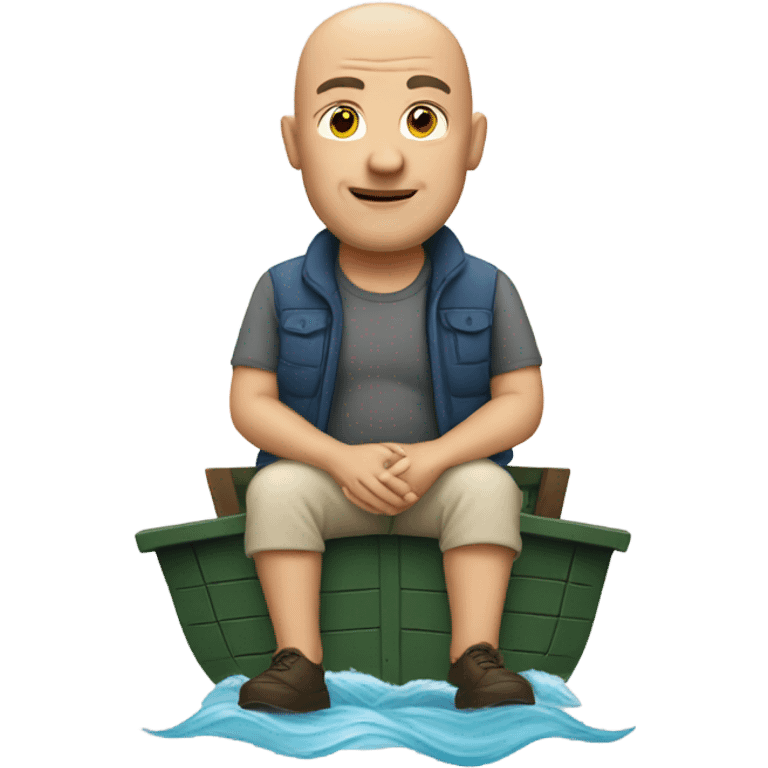 Bald man on a boat emoji