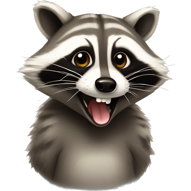 Raccoon sticking it’s tongue out emoji