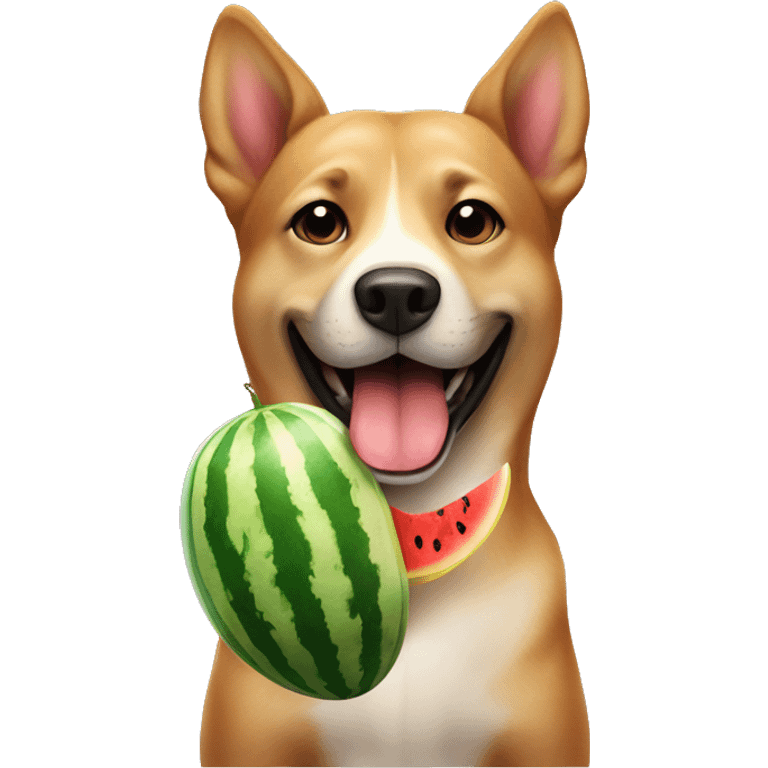 dog with watermelon  emoji