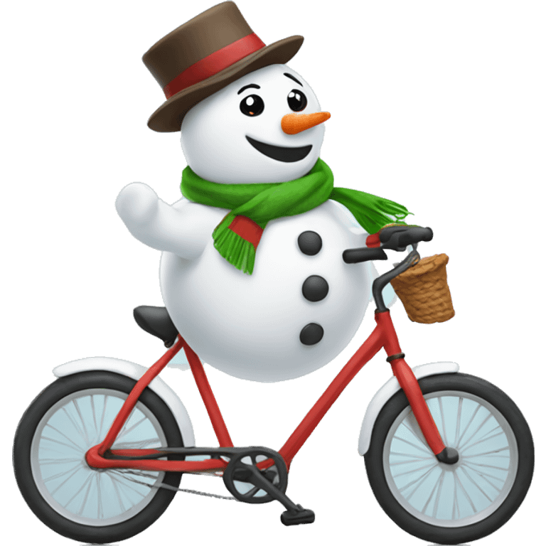 snowman riding a bike emoji