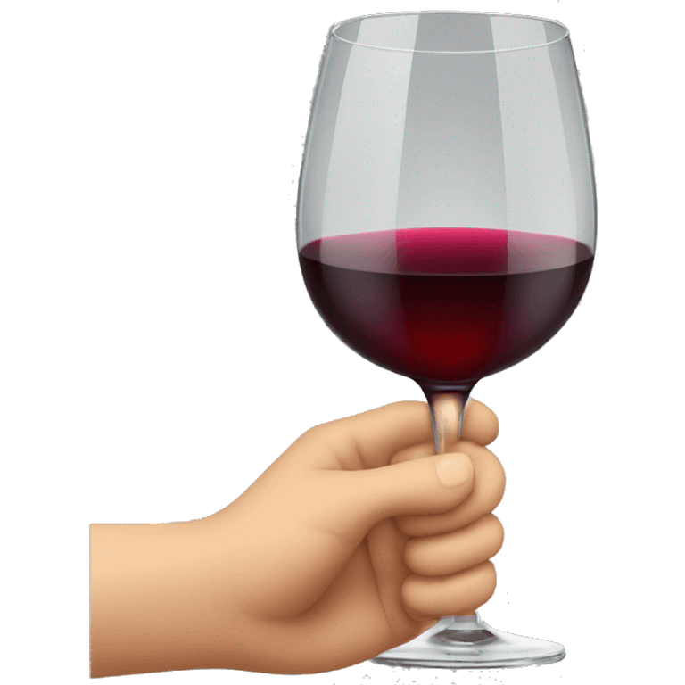 Glass of wine in a hand emoji