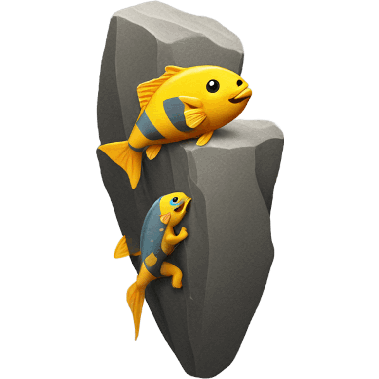 Fish rock climbing emoji