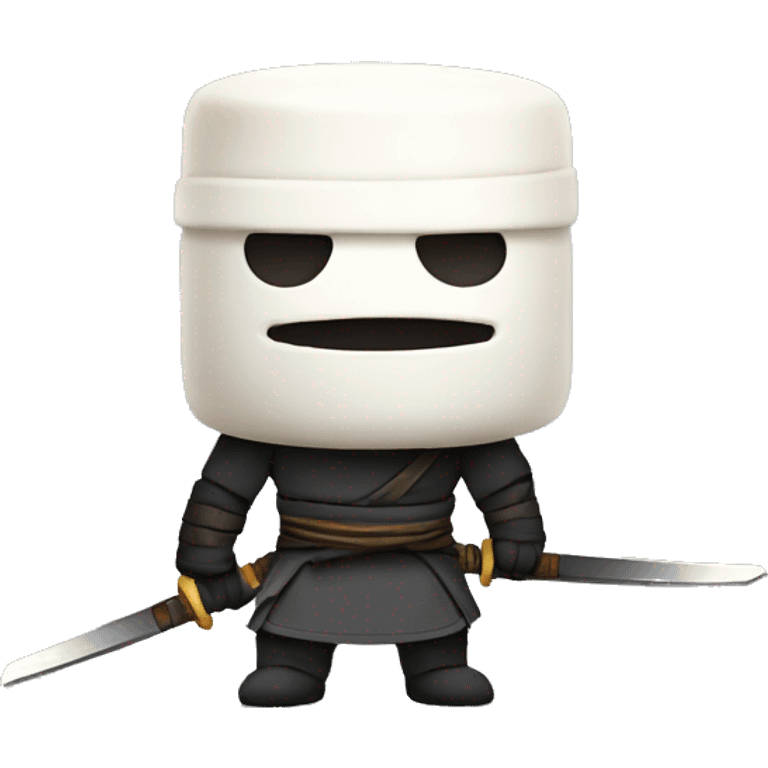 Cool marshmellow shaped ninja with sword emoji