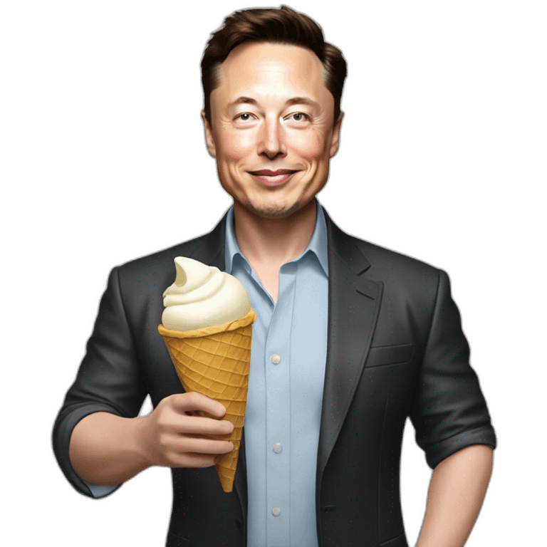 elon musk holding an ice cream  emoji