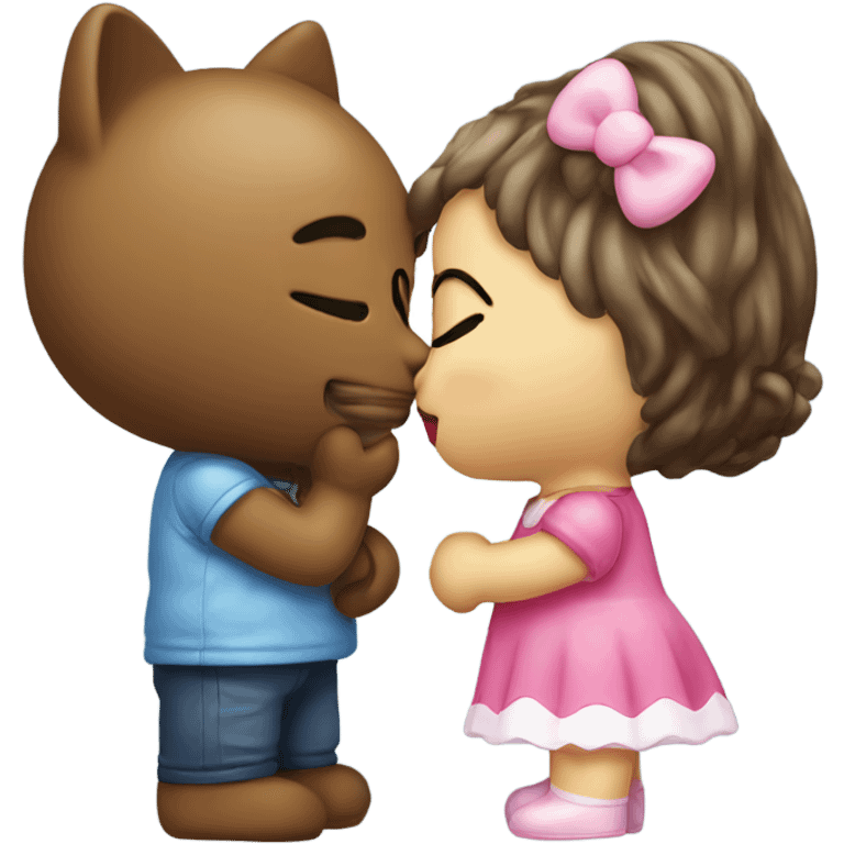 Hello kitty kissing  emoji