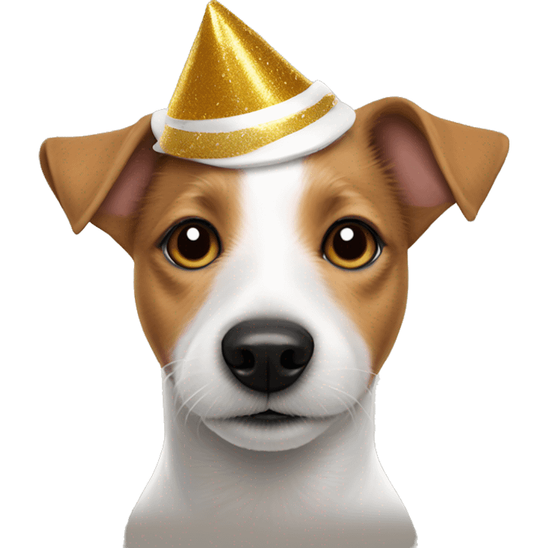 Jack Russell Terrier in a New Year's costume emoji