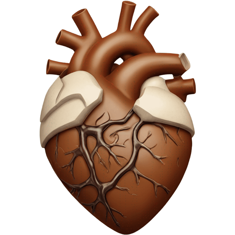 Brown anatomy heart emoji