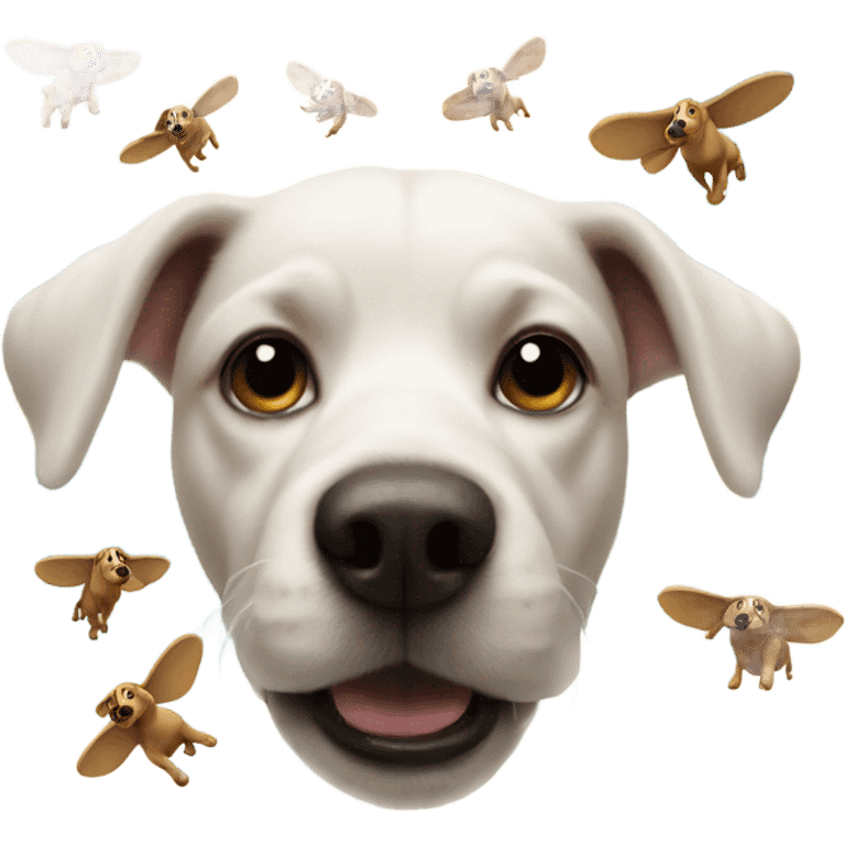 doggies fly in the sky emoji