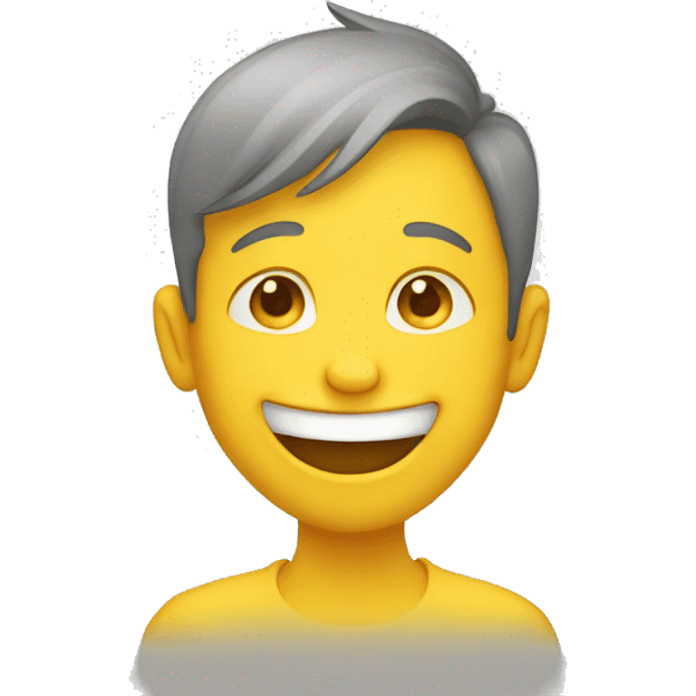 giggling boy, yellow emoji style emoji