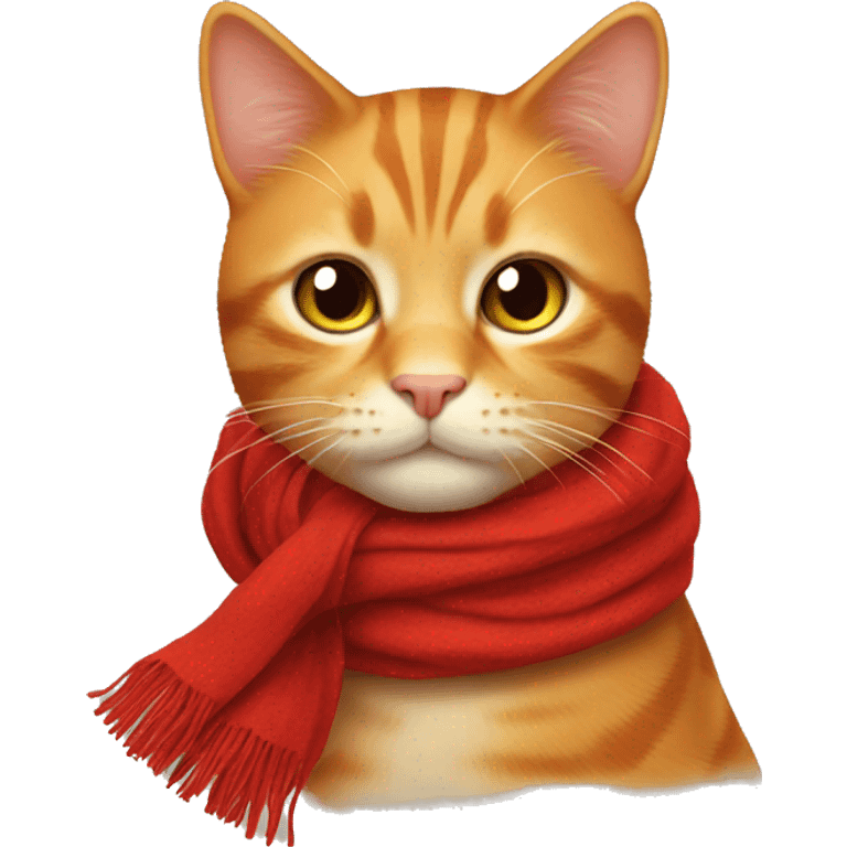 Ginger cat with red scarf emoji